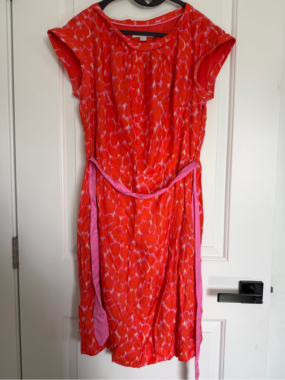 Biden Red and Pink Light Dress with Sash (size 8)
